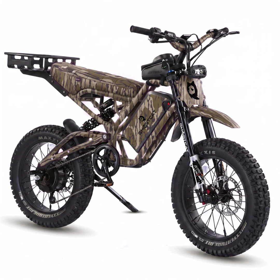 GhostCat F4X Official Mossy Oak Bottomland Hunter's Edition Electric Bike | 2200W Motor | 60V 25Ah Battery | 40+ MPH