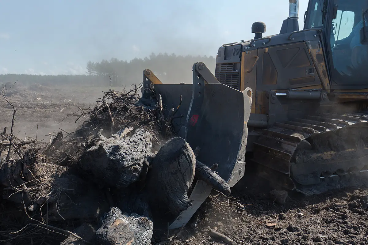 Solesbee’s Multi-Fit Dozer Rake | Width 9'-14' | 2" Tooth Width | Adjustable Pin Settings | For Dozers