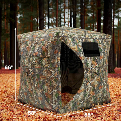 Millennium Treestands Antler Shak 30/30 Ground Blind | Model GB-030-30 | Size 58" x 58" x 70" | 3-Person Hunting Blind