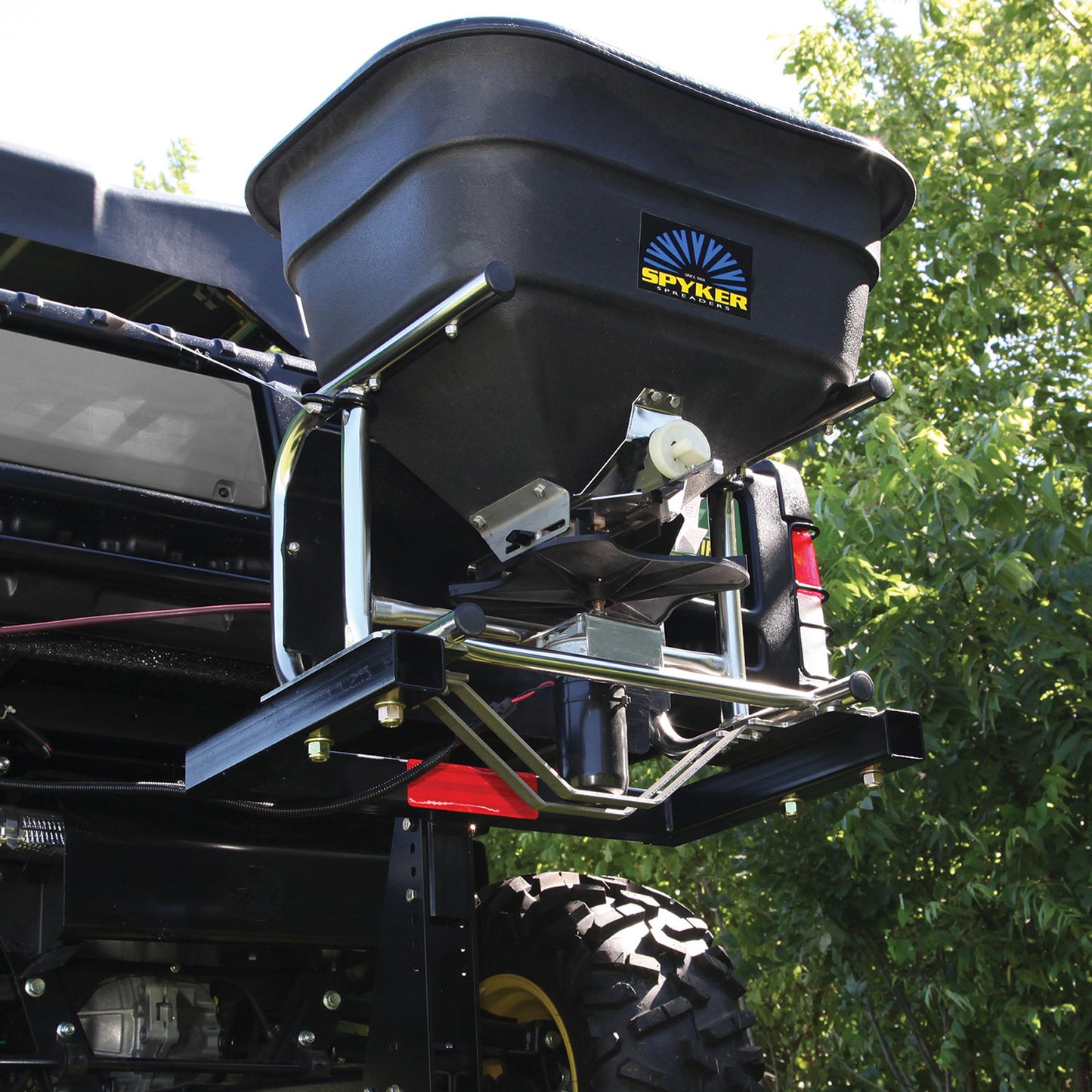 Spyker Pro-Series Electric Spreader | Model S80-12010 | 120 lb Electric Spreader | 16' Spread Width | 12 Volt DC Motor | For ZTR Mowers, ATVs & UTVs