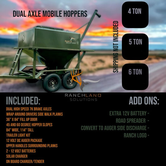 Ranchland Solutions Dual Axel Mobile Feed Hopper