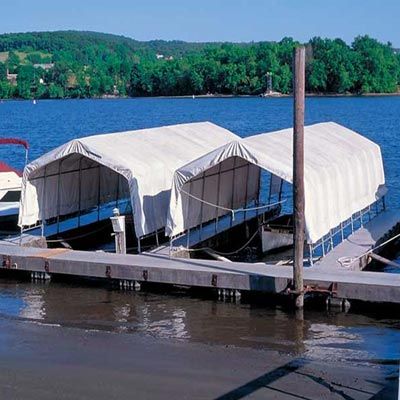 dock tent FarmTek ClearSpan Boat House Building System