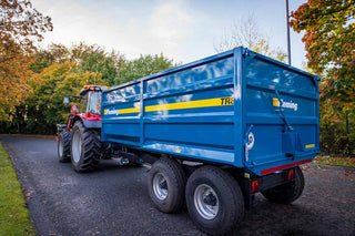 Fleming 8-Ton Monocoque Tipping Trailer | Model TR8M | Width 85" | 15-20 GPM | 25-60 HP | For Skid Steers, Tractors & Loaders