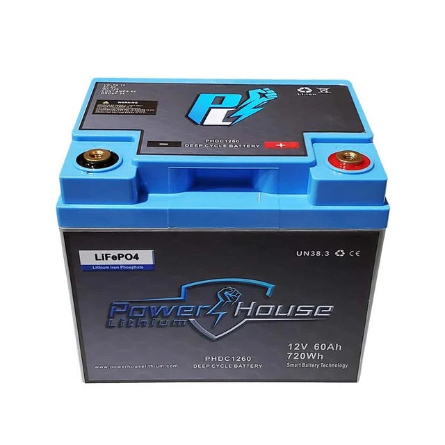 Power House Lithium 12V 60Ah Deep Cycle Battery | Model PH1260 | 768 Wh | For Marine Electronics