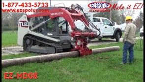 Ez Spot Ur Attachment Heavy Duty Pole Setter | Model EZ-HD08 | Jaw Opening 21" | 20–30 GPM | 3–5 Tons | For Skid Steer, Compact Track Loaders, Wheel Loaders, Excavators, Mini Excavators, Telehandlers & Backhoes