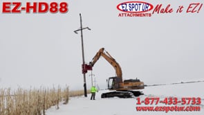 EZ Spot UR Attachment Extreme Pole Setter | Model EZ-HD88 | Jaw Opening 26" | Capacity 10,000 lb | 25–35 Tons | For Excavators & Wheel Loaders
