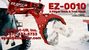 Ez Spot UR Attachment 3 Finger Rock & Tree Hand | Model EZ-0010 | 20–30 GPM | 3–5 Tons | For Skid Steer, Compact Track Loaders, Wheel Loaders, Excavators, Mini Excavators, Telehandlers & Backhoes