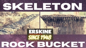 Erskine Skeleton Rock Bucket | Models 60”–84” | Grade 50 Steel | 378–740 lb | 8 To 30+ GPM | For Skid Steers & Loaders