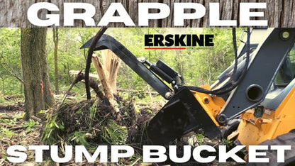 Erskine Grapple Stump Bucket | 45.4" Width | 10–20 GPM | For Skid Steers & Compact Loaders
