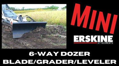Erskine Mini 6-Way Dozer Blade/Grader/Leveler | Width 49.5" | 10–20 GPM | For Mini Skid Steers & Compact Loaders