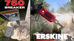 Erskine Hydraulic Breaker | Model 750 & 1150 | Diameter 2.7" To 3" | 10–25 GPM | 3.75-5 Tons | For Skid Steers & Excavators