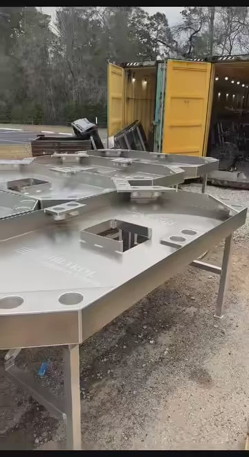 Aluminum Outfitters Crawfish Tables | Heavy-Duty Aluminum Build | Width 48" | Length 96" | For Catering, Events & Backyard Boils