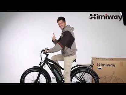 Himiway D3 (Cruiser) | Long Range Fat Tire Electric Bike | Range 35~60 Miles | Heavy-Duty Aluminium Kickstand