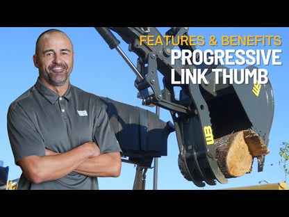 Werk-Brau Progressive Link Thumb | Tine Option 2, 3, 4 & 5 | Up to 180° Rotation | 2–56.7+ Tons | For Excavators