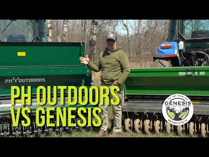 PH Outdoors Genesis Series 3’ 5’ 8’ & 10’ No Till Drills | Model Genesis 3, 5, 8 & 10 | Width 36”, 60” 96” & 120” | 30-120 HP | For Small Tractors & 800cc+ UTVs