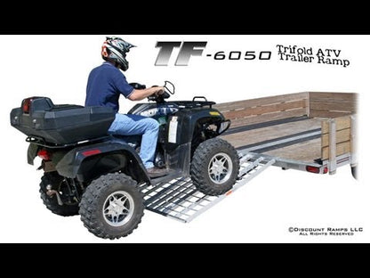 Black Widow Folding Motorcycle Trailer Ramp | Model TF-6050-1500A | Size 49-1/8" Wide | Capacity 1,500 lb | Horsepower 4 To 90+ HP | For Trailers & Truck Beds