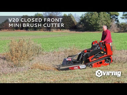 Virnig V20 Mini Skid Steer Closed Front Rotary Brush Cutter | Models CBC42 & CBC48 | Widths 42" To 48" | Hydraulic Flow 11 To 18 GPM | For Mini Skid Steer