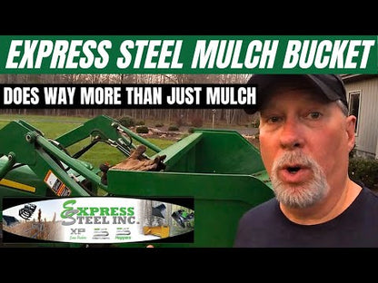 Express Steel Mulch/Snow Bucket | SKU ES-TDSMB-0042 | Width 42" | Hydraulic Flow 9–15 GPM | For Mini Skid Steers