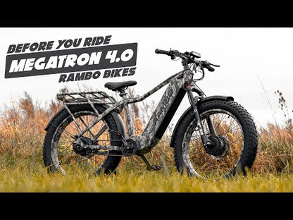 Rambo | E-Bike | Model Megatron 4.0 AWD | Dual 1000W Bafang Hub Motors | 48V 20Ah LG Battery | Up to 110 Miles Range | Speed Up-To 36 MPH