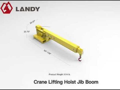Landy Attachments Crane Jibs (Fixed & Tilt) | Capacity 5500–9900 lb | Short & Long Reach | 8-30 GPM | 2-5 Tons | For Forklifts, Skid Steers & Excavators