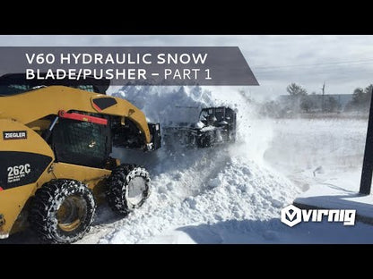 Virnig V60 Hydraulic Snow Blade/Pusher | Models HSBP120, HSBP132, HSBP144 & HSBP156 | Widths 124.5" To 160.5" | Hydraulic Flow 15 To 25 GPM | For Skid Steer