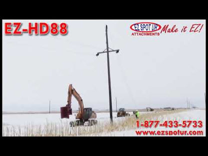 EZ Spot UR Attachment Extreme Pole Setter | Model EZ-HD88 | Jaw Opening 26" | Capacity 10,000 lb | 25–35 Tons | For Excavators & Wheel Loaders