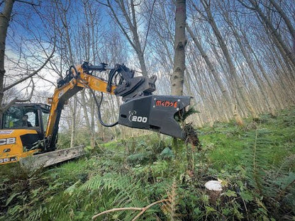 MDE Machinery Tree Shear With Buncher & Tilt | Model Koala 150T To Koala 550T | Cutting Capacity 6" To 21.5" Inches | Machine Size 1.5-40 Ton | For Excavator