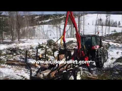 Woody Equipment 10′ Forestry Trailer Model 10-66 LP with Log Loader 125 LP | For Tractors