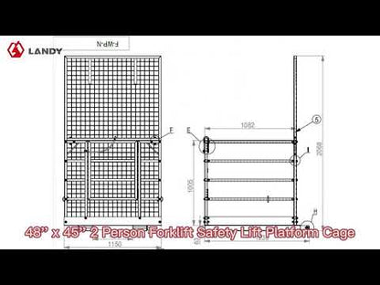 Landy Attachments Forklift Safety Cage Work Platforms | Size 36" × 36" &  48" × 45" | 8–30+ GPM | For Forklifts