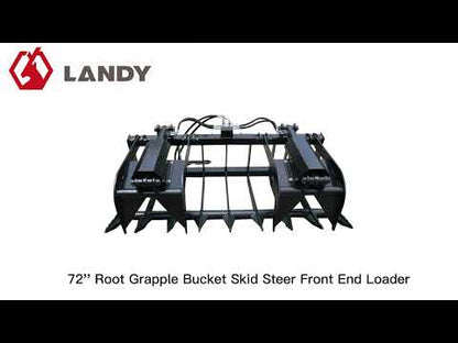 Landy Attachments Root Grapple Bucket | Width 72" | 16 GPM | For Skid Steers