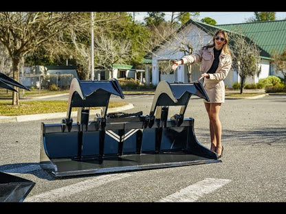 McLaren Industries Extreme Duty Grapple Bucket | Model 60X112X72 To 60X112X84 | Width 72" To 84" | 15 To 25 GPM | For Skid Steer