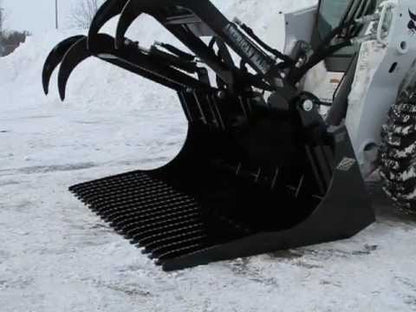 Top Dog Attachments Standard Brush Bucket Grapple | Oil Flow Range 15 to 20 GPM  | Width: 62" to 82” | For Skid Steers