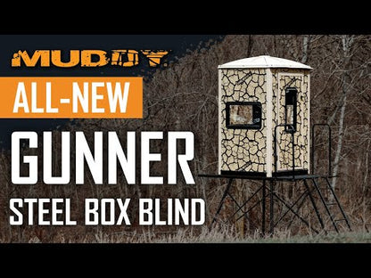 Muddy | Gunner Steel Box Blind | MUD-BBBST100048" | W x 48" L x 84" H | Thermal-Scent-Noise Control | 270 lbs | For Solo Hunter Camouflage Hunting Blind