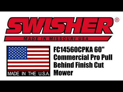 Swisher Fast Finish Cut Mower | Model FC14560CPKA | 60" Cutting Width | 14.5 HP Kawasaki 603cc Engine | Horsepower 15 To 20 HP | For ATV, UTV & Lawn Tractor