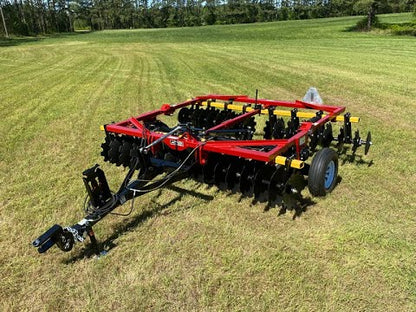 Brown Pull-Type Disc Harrow Heavy-Duty Agricultural Attachment | Multiple Cutting Widths | 85HP-130HP Minimum