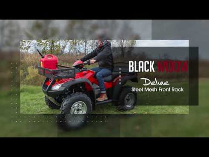 Black Widow Universal Deluxe Steel Mesh ATV Front Rack Basket | Model ATVFB-1057 | Size 36" L x 17" W x 6.5" H | Capacity 300 lb. | Horsepower 4 To 90+ HP | For ATV & UTV Loading