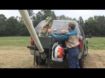 Outback Wildlife Feed Delivery Systems The Pup Road Feeder | Model Stihl BR600 Blower | Trailer 7' Wide x 8'10" Tall 2" Ball | Lid Opening 24" Square | For ATV