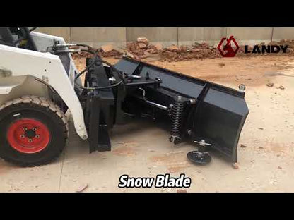 Landy Attachments Light-Duty Pusher Snow Plow | Width 72" | 16 GPM | 45-60 HP | For Skid Steers