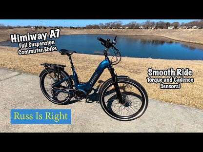 Himiway | Electric Bike | Model A7 Commuter | 27.5 x 2.4” Tires | 750W Hub Motor | 65 Mile Range | 400 lb Payload | Full Suspension Comfort | For Urban Comfort & All-Terrain Exploration