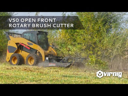 Virnig V50 Open Front Rotary Brush Cutter | Models RBV66-O, RBV72-O, RBV78-O & RBV84-O | Widths 66" To 84" | Hydraulic Flow 14 To 45 GPM | For Skid Steer