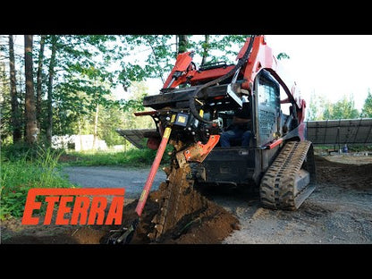 Eterra Attachments Trencher | 4-Foot Model | 6" or 8" Chain Width | 15-20 GPM Flow | For Skid Steer