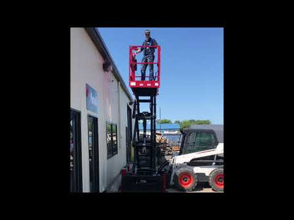 Skid‑Lift Hydraulic Scissor Lift Attachments | Model 1908E HD | Working Height 25′ | 15-20 GPM | For Skid Steers