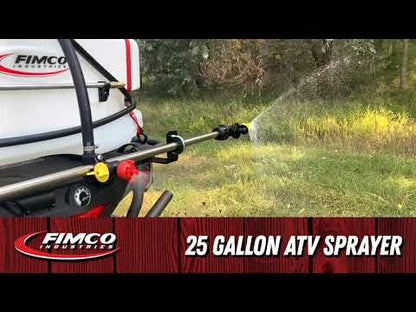 Fimco 25-Gallon ATV Sprayer with Stainless Steel 3-Nozzle Broadcast Boom | For ATV