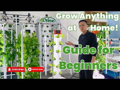 Lyine Vertical Hydroponic Tower | Model 5P8 Mechanical | Height 61" | 8-Layer | 24 Plant Sites | For Indoor Growing System