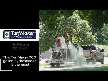 TurfMaker Hydroseeder | Model 390 (Hydraulic) | Total Capacity 390 Gallons | Skid Frame Width 47" | Single Axle Trailer Option