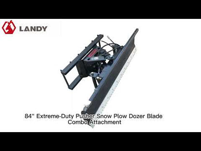Landy Attachments Extreme-Duty Snow Blade | Width 72" & 84" | 45-60 HP | 16 GPM | For Skid Steers, UTVs & Tractors