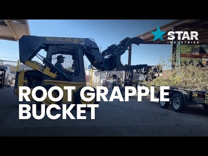 Star Industries Root Grapple Bucket | Models 170-66 To 170DG-84 | Size 66" To 84" | 8 To 30+ GPM | For Skid Steer