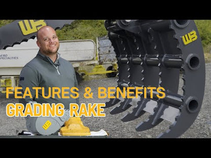 Werk-Brau Grading Rake | Grading/Grapple | 36"–72" Width | 12–50 Tons | For Excavators