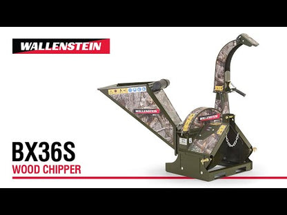 Wallenstein 3PT Hitch Wood Chipper | Model BX Series | Engine Horsepower 12-120 HP | Rated RPM 540 - 1000 | For Tractors