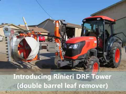 Rinieri DRF Double Barrel Leaf Remover On Rotating Frame Tower 1 | 24" - 35" Roller Height for Tractor